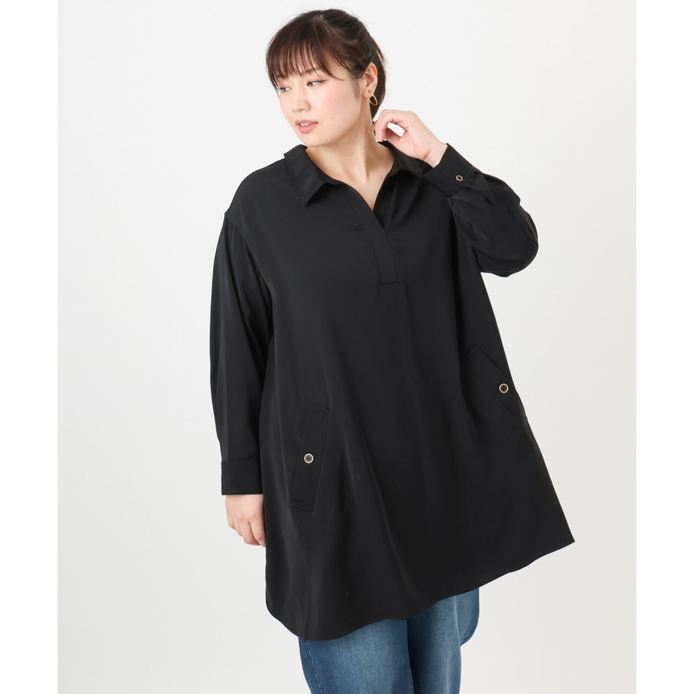 25年冬新作【大きいサイズ】シャツチュニック1