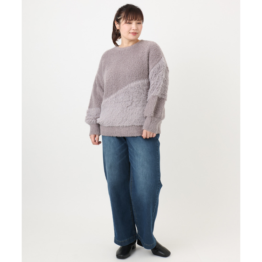 25年冬新作【大きいサイズ/a.v.v×eur3】ブークレーシャギーニット15