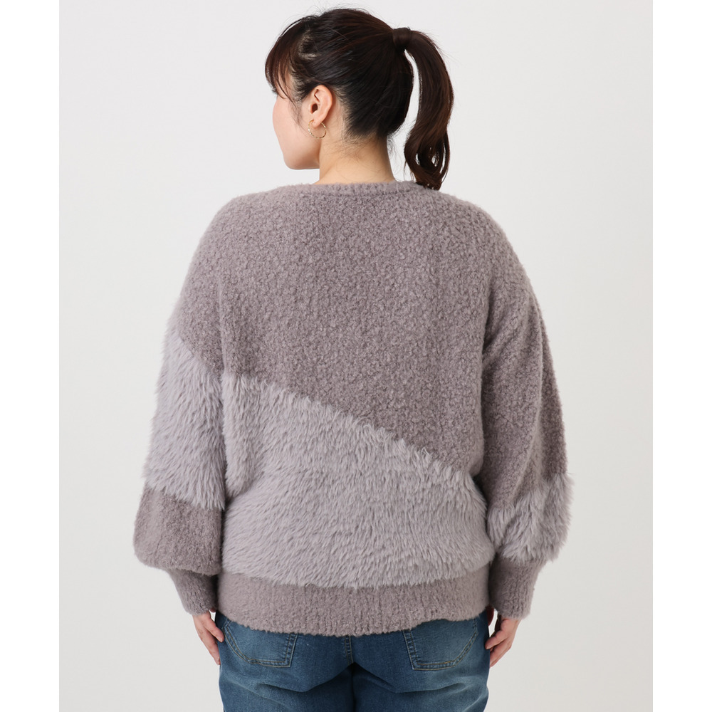 25年冬新作【大きいサイズ/a.v.v×eur3】ブークレーシャギーニット9