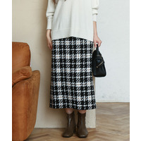 25年冬新作【大きいサイズ/a.v.v×eur3】ツイードタイトスカート