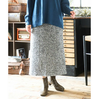 25年冬新作【大きいサイズ/a.v.v×eur3】ツイードタイトスカート