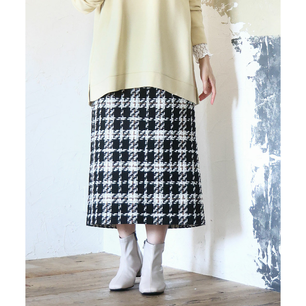 25年冬新作【大きいサイズ/a.v.v×eur3】ツイードタイトスカート17