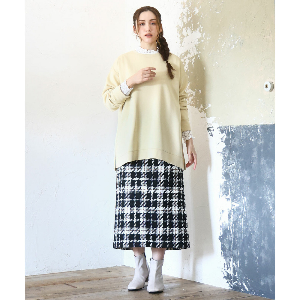 25年冬新作【大きいサイズ/a.v.v×eur3】ツイードタイトスカート18