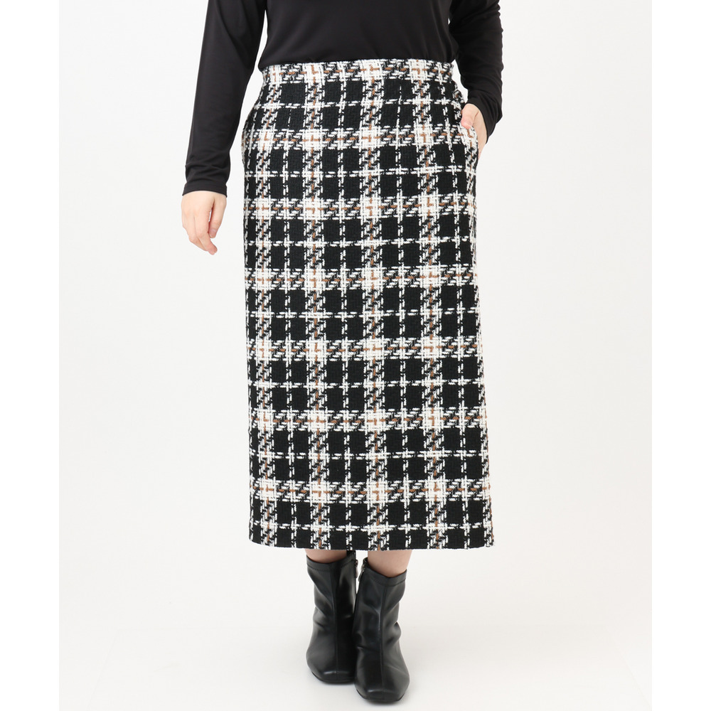 25年冬新作【大きいサイズ/a.v.v×eur3】ツイードタイトスカート22