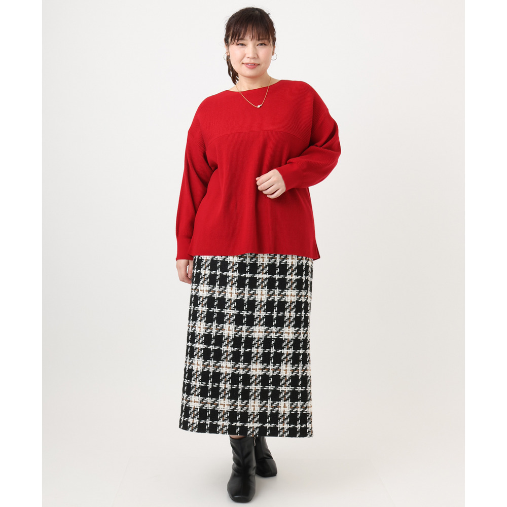 25年冬新作【大きいサイズ/a.v.v×eur3】ツイードタイトスカート24