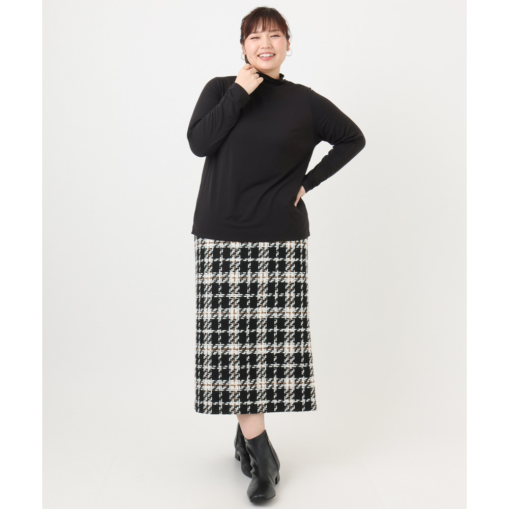 25年冬新作【大きいサイズ/a.v.v×eur3】ツイードタイトスカート26