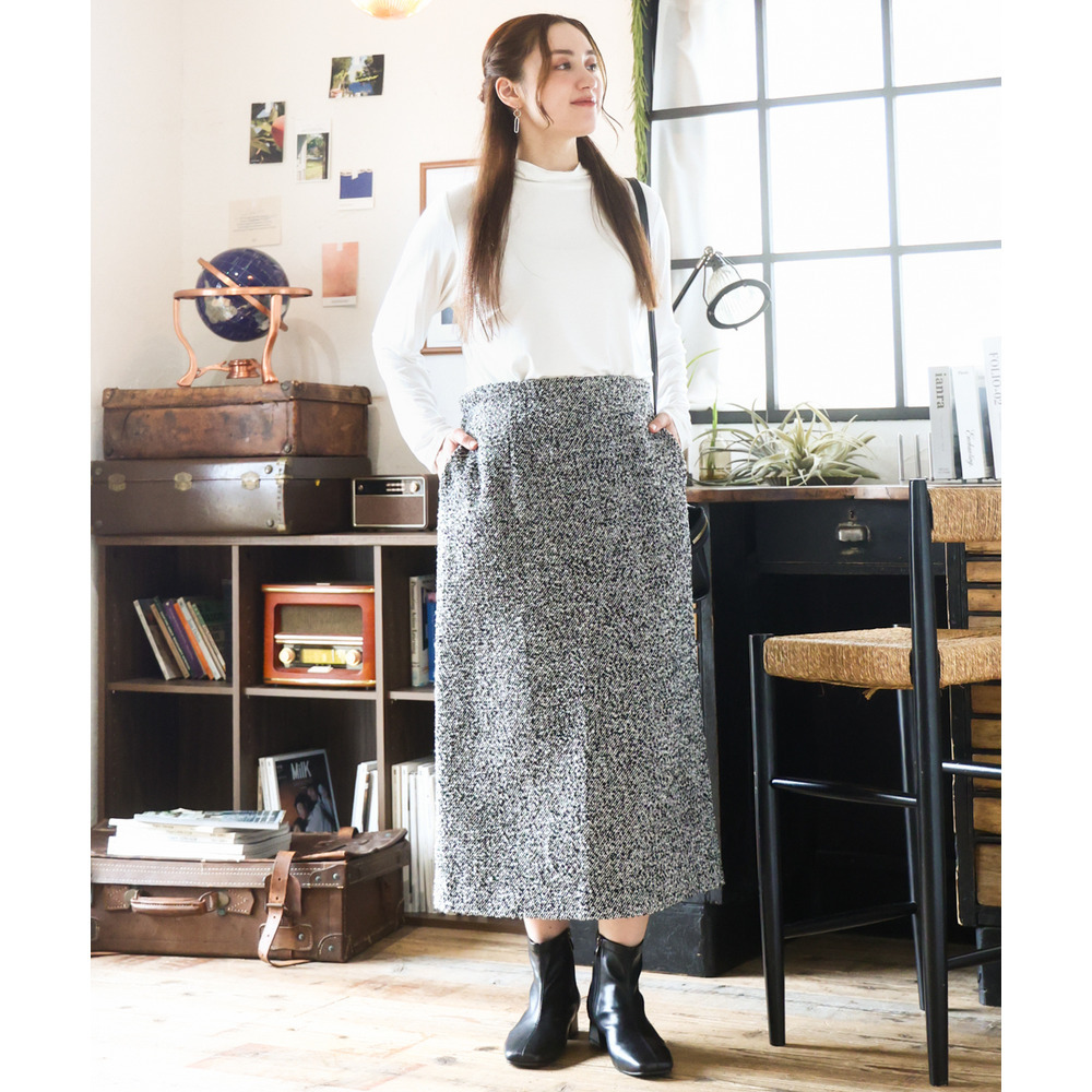 25年冬新作【大きいサイズ】ハイネック長袖カットソー1