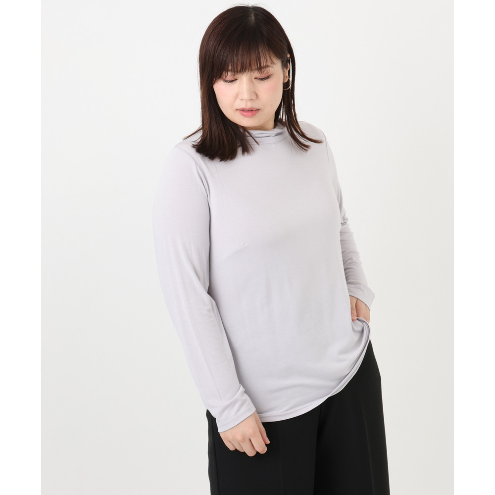 25年冬新作【大きいサイズ】ハイネック長袖カットソー10