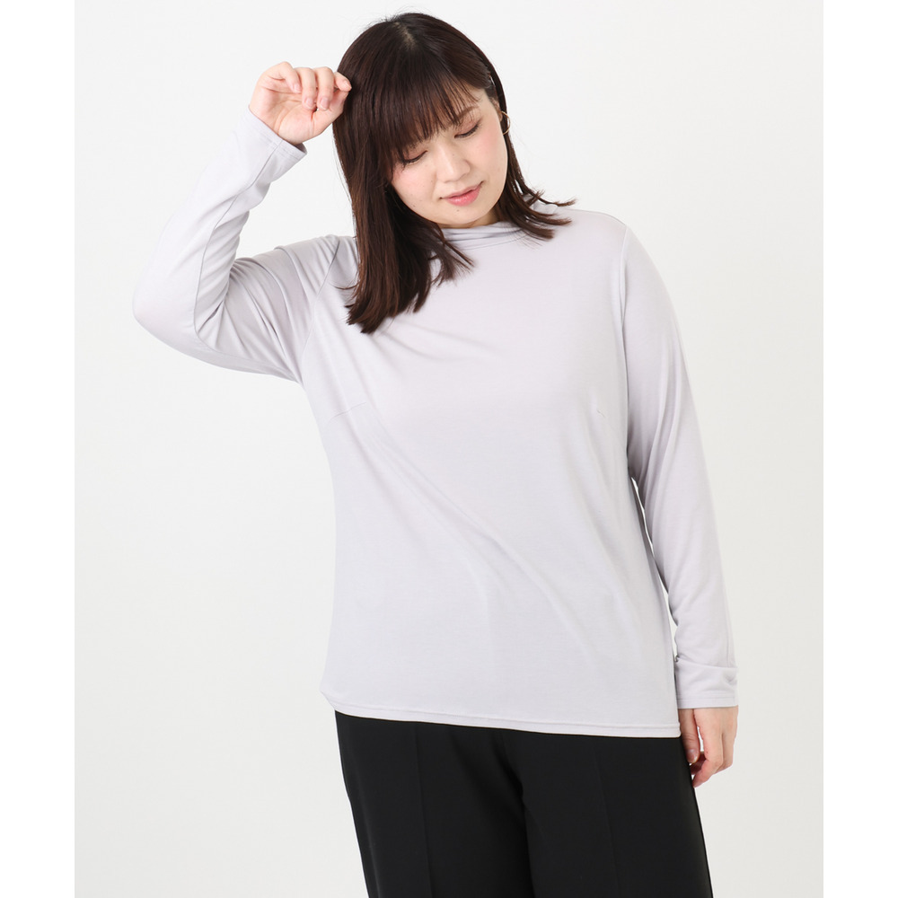 25年冬新作【大きいサイズ】ハイネック長袖カットソー11