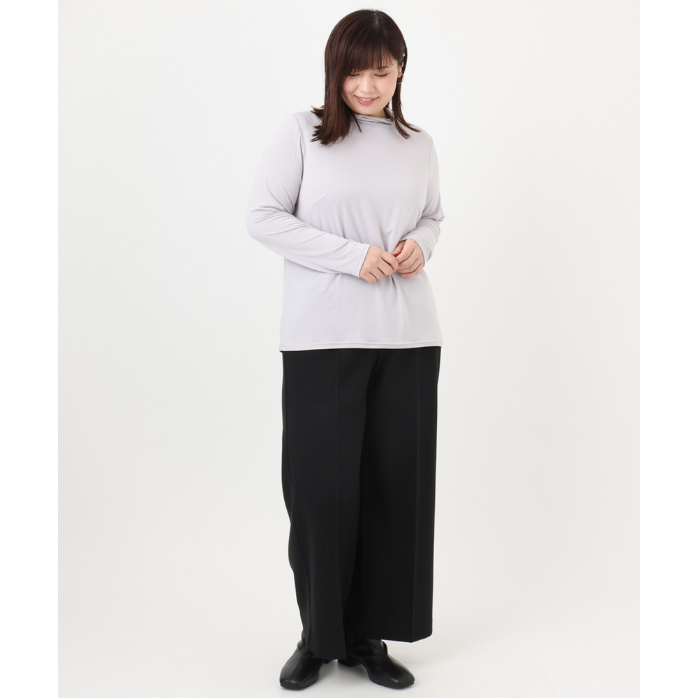 25年冬新作【大きいサイズ】ハイネック長袖カットソー19