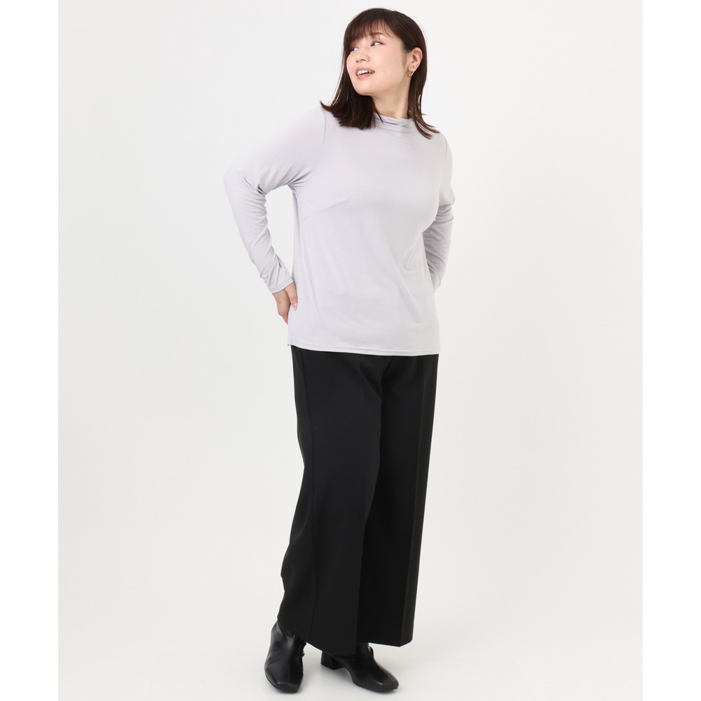 25年冬新作【大きいサイズ】ハイネック長袖カットソー20