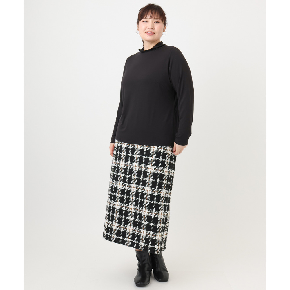 25年冬新作【大きいサイズ】ハイネック長袖カットソー24