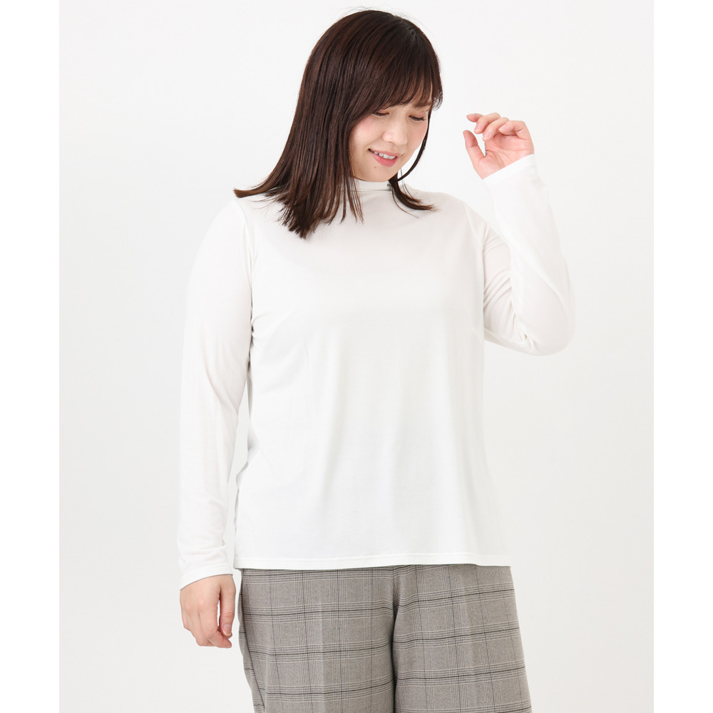 25年冬新作【大きいサイズ】ハイネック長袖カットソー3