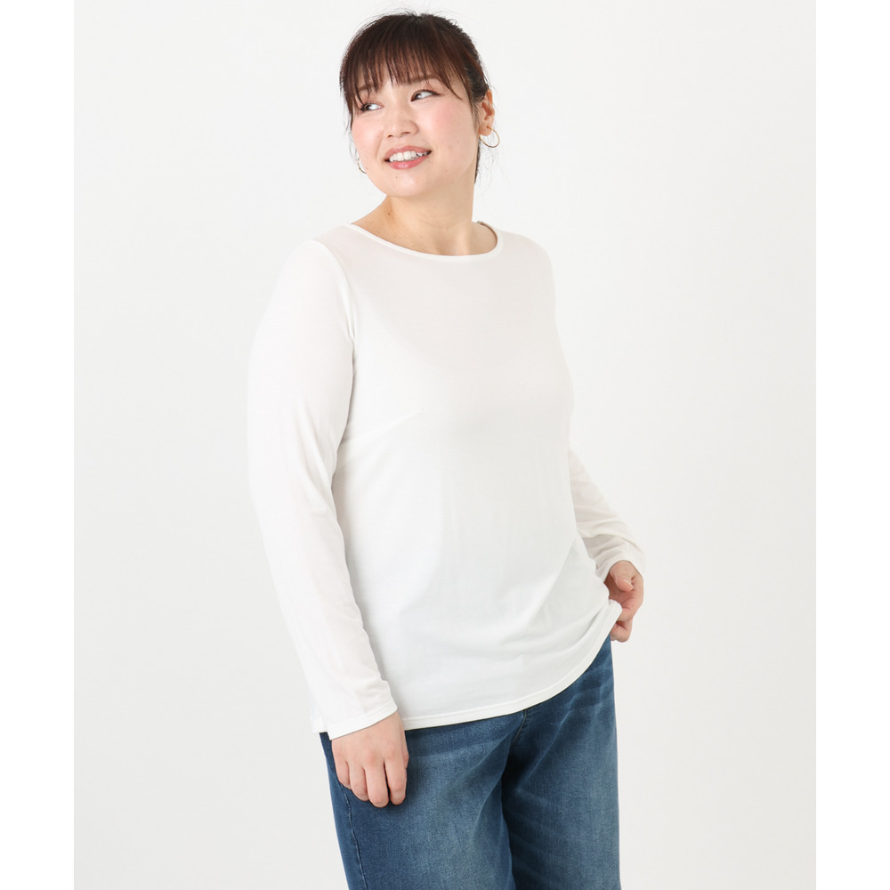 25年冬新作【大きいサイズ】Uネック長袖カットソー2