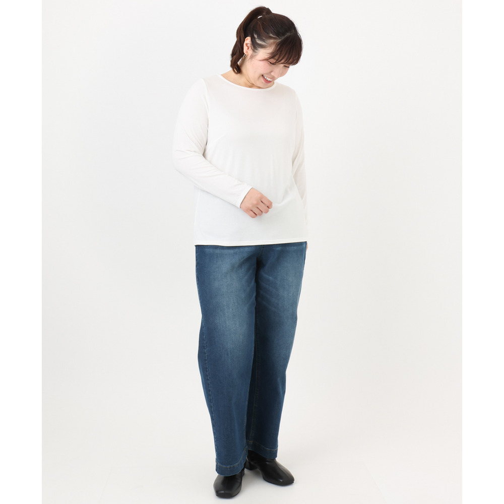 25年冬新作【大きいサイズ】Uネック長袖カットソー4