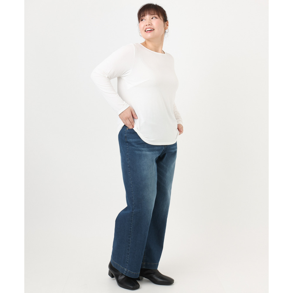 25年冬新作【大きいサイズ】Uネック長袖カットソー5