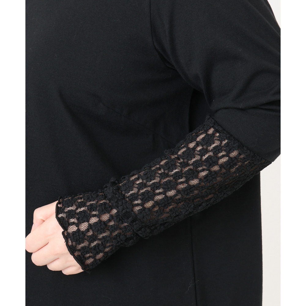 25年冬新作【大きいサイズ】ハイネックレースカットソー13