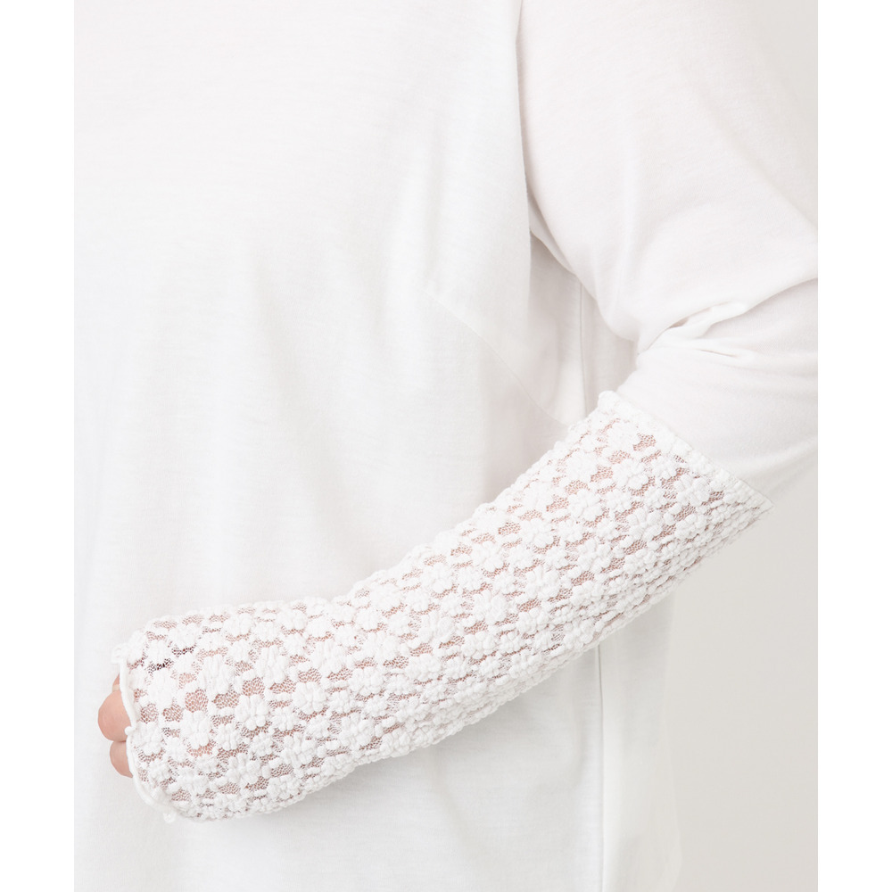 25年冬新作【大きいサイズ】ハイネックレースカットソー5