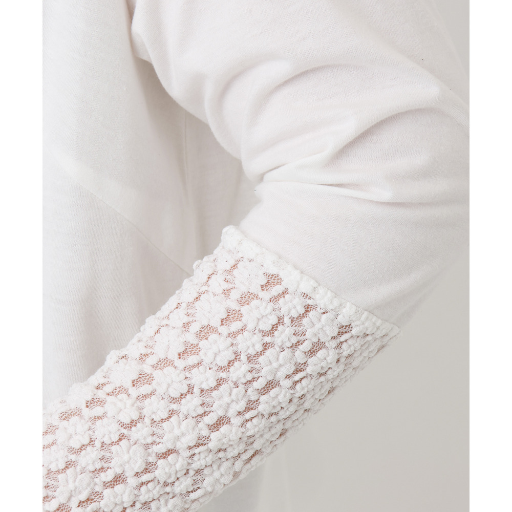 25年冬新作【大きいサイズ】ハイネックレースカットソー8