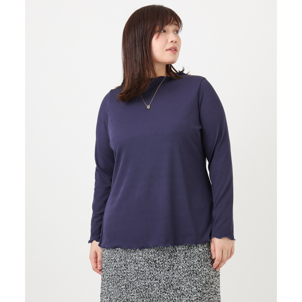 25年冬新作【大きいサイズ】メローリブカットソ1