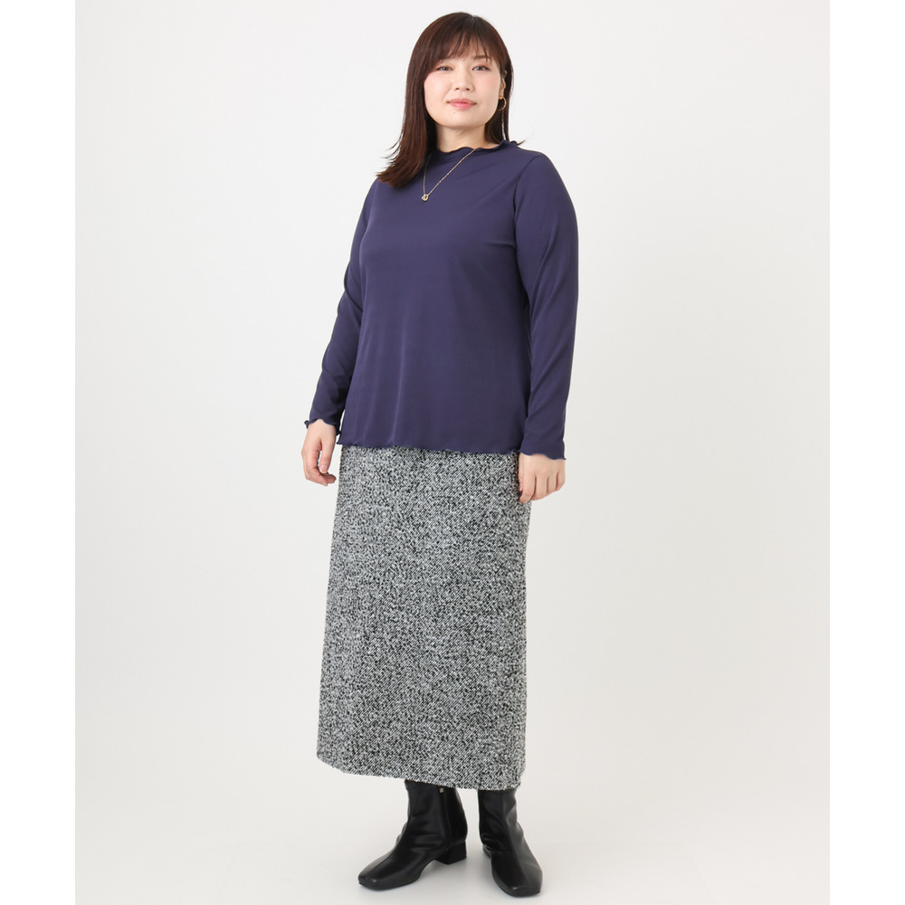 25年冬新作【大きいサイズ】メローリブカットソ10