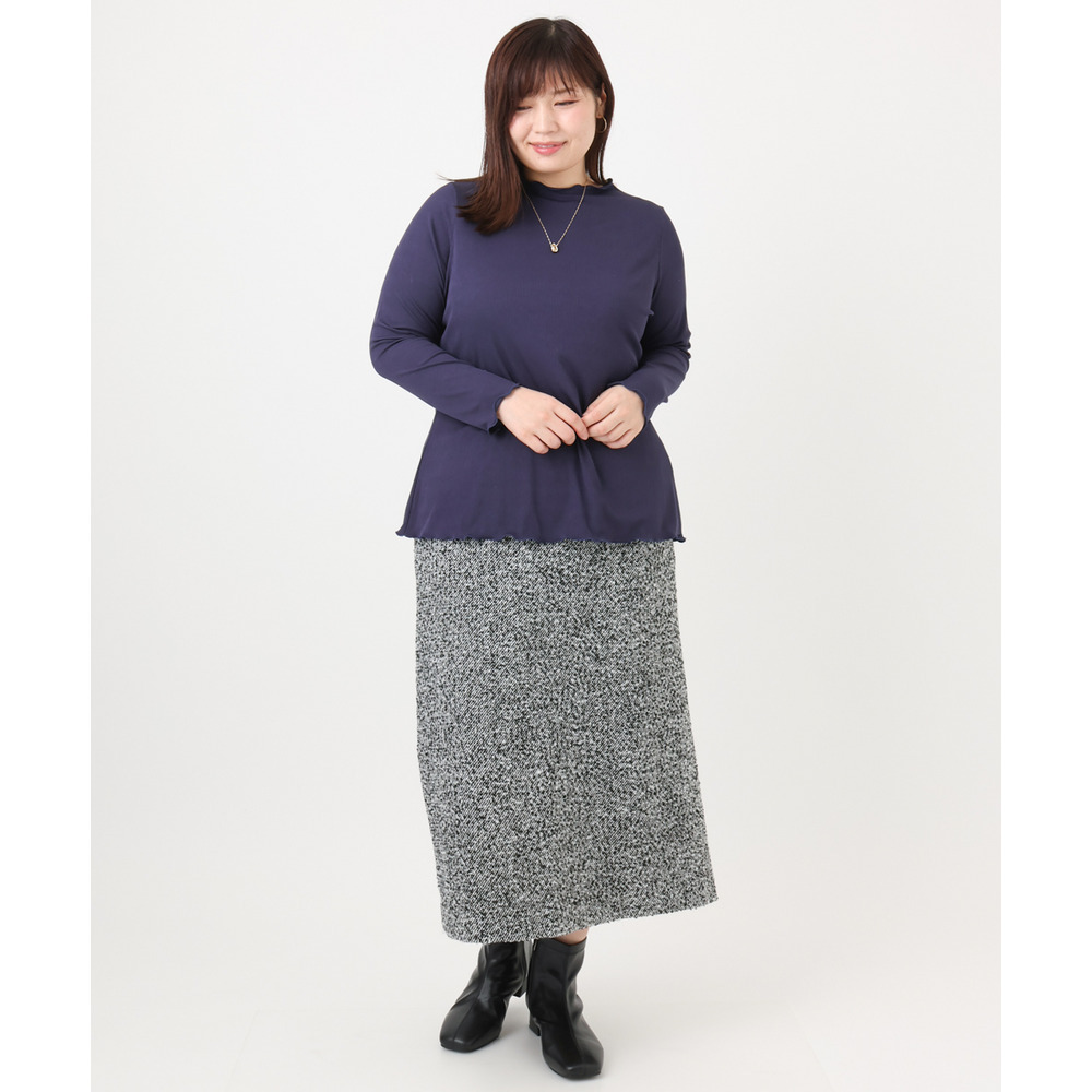 25年冬新作【大きいサイズ】メローリブカットソ11