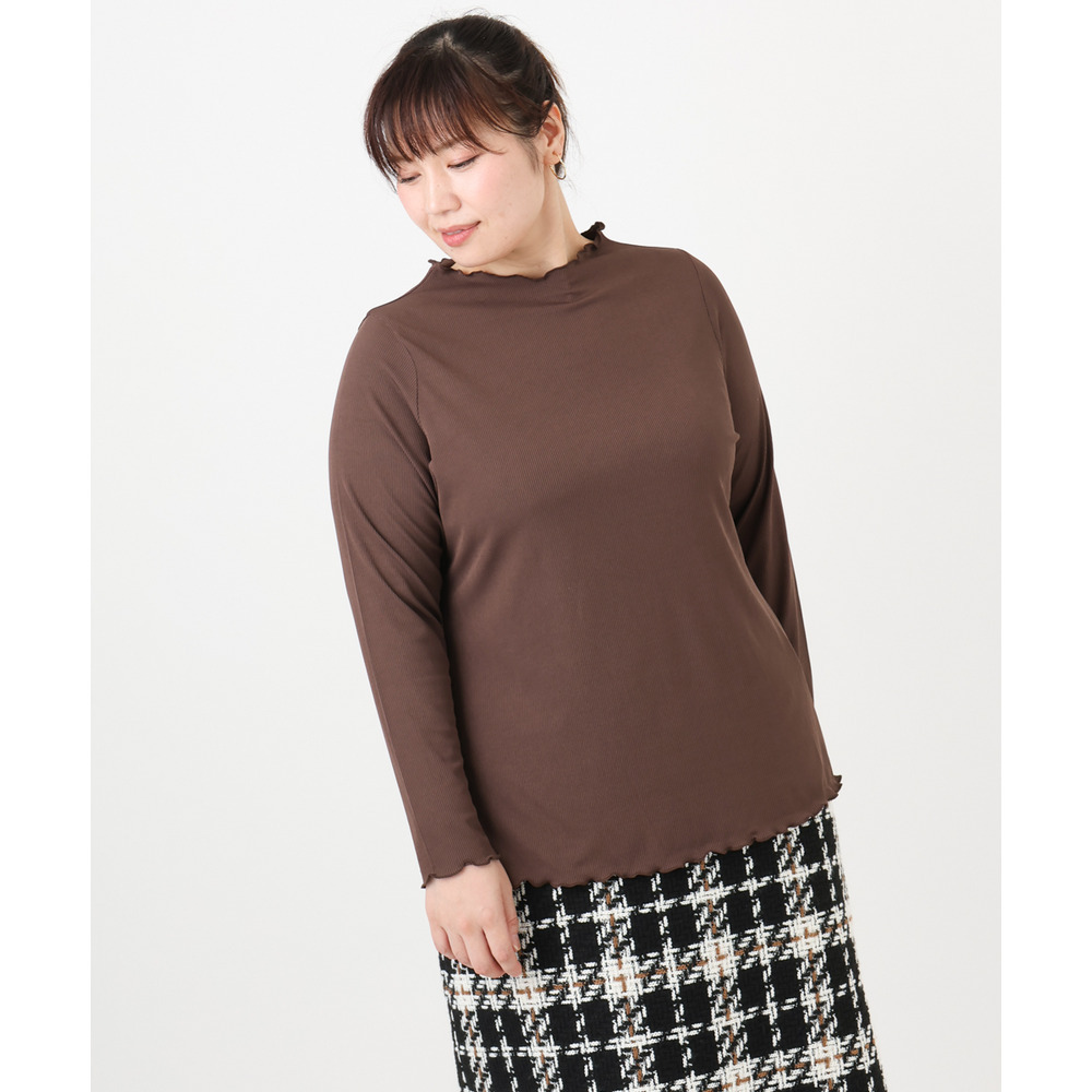 25年冬新作【大きいサイズ】メローリブカットソ13