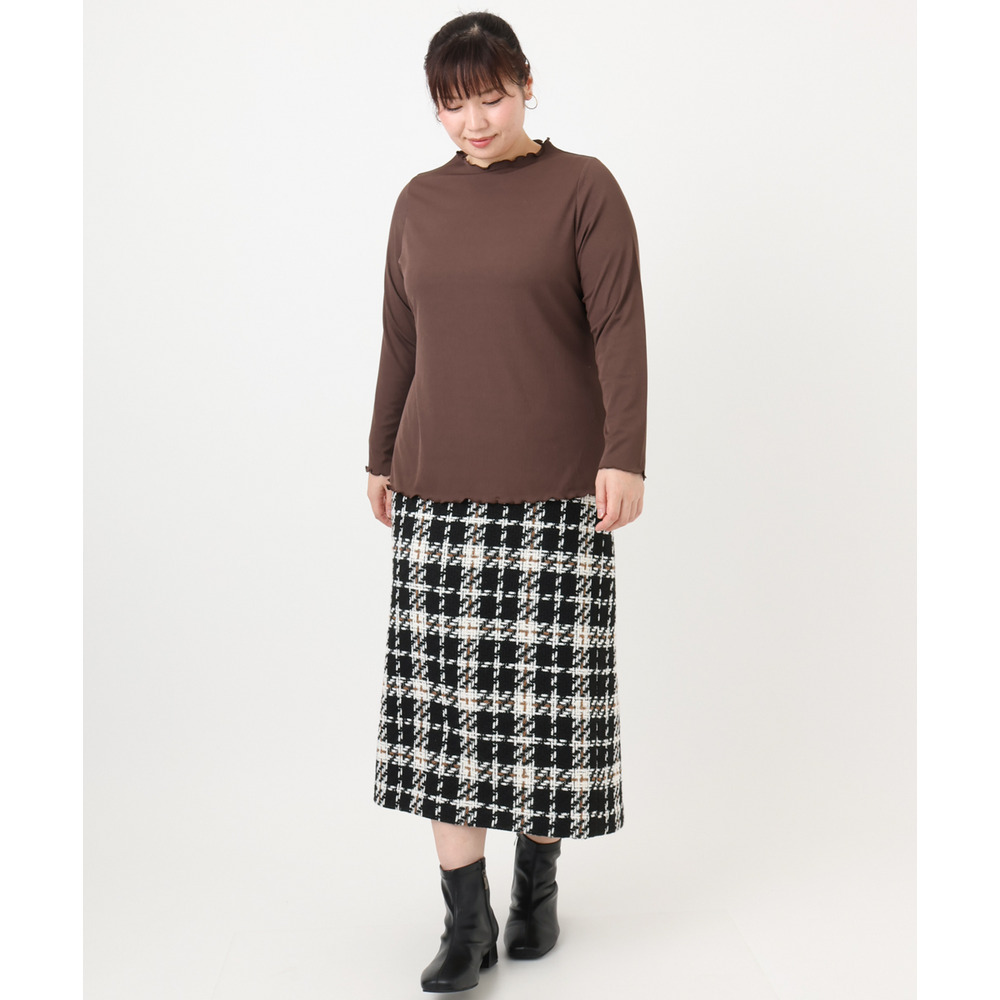 25年冬新作【大きいサイズ】メローリブカットソ14