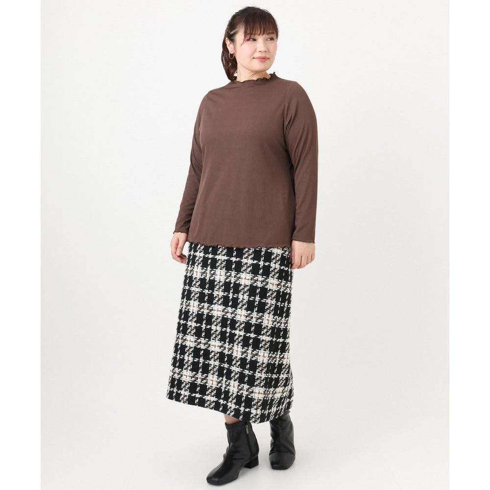 25年冬新作【大きいサイズ】メローリブカットソ15