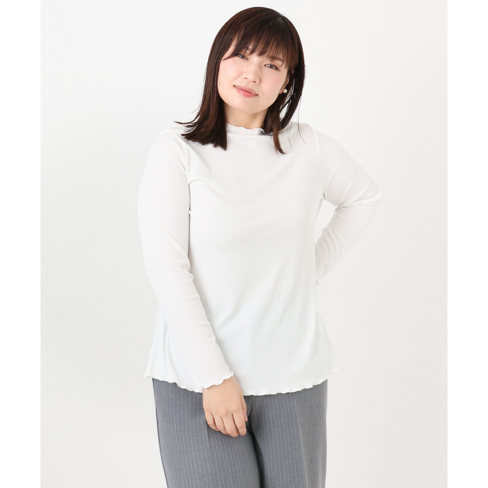 25年冬新作【大きいサイズ】メローリブカットソ18