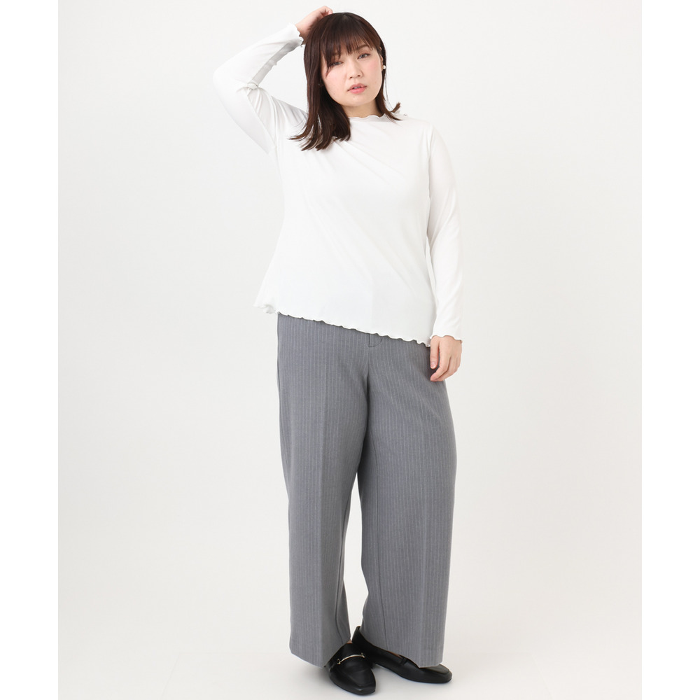 25年冬新作【大きいサイズ】メローリブカットソ20