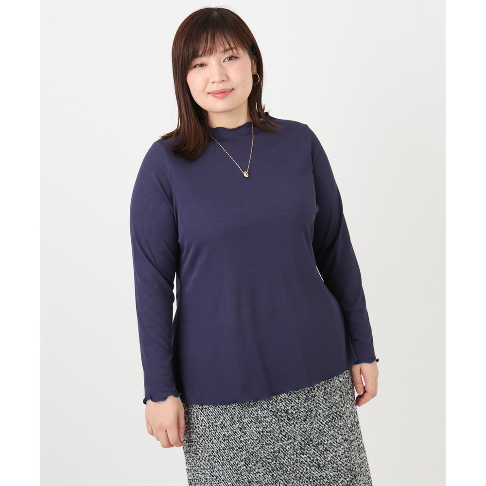 25年冬新作【大きいサイズ】メローリブカットソ1