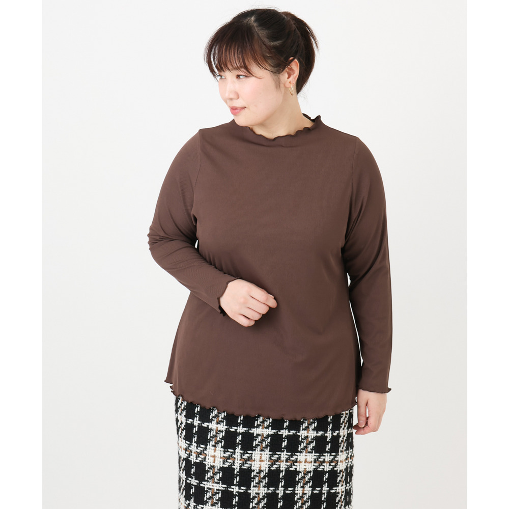 25年冬新作【大きいサイズ】メローリブカットソ1