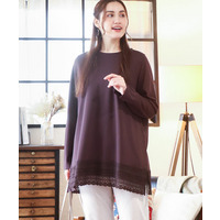 25年冬新作【大きいサイズ/a.v.v×eur3】ポンチ裾レーストップス