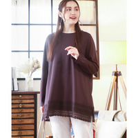 25年冬新作【大きいサイズ/a.v.v×eur3】ポンチ裾レーストップス