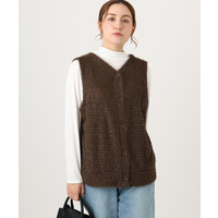 25年冬新作【大きいサイズ】2wayラメシャギーベスト