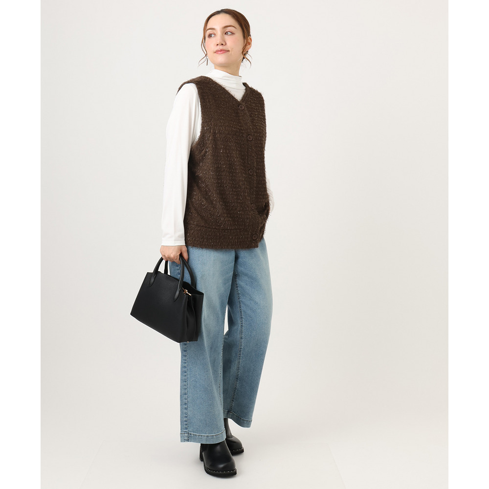 25年冬新作【大きいサイズ】2wayラメシャギーベスト6