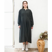 25年冬新作【大きいサイズ/LAVEANGE×eur3】タックジャージーワンピース