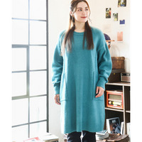 25年冬新作【大きいサイズ/LAVEANGE×eur3】アンゴラタッチニットチュニックワンピース