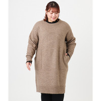 25年冬新作【大きいサイズ/LAVEANGE×eur3】アンゴラタッチニットチュニックワンピース