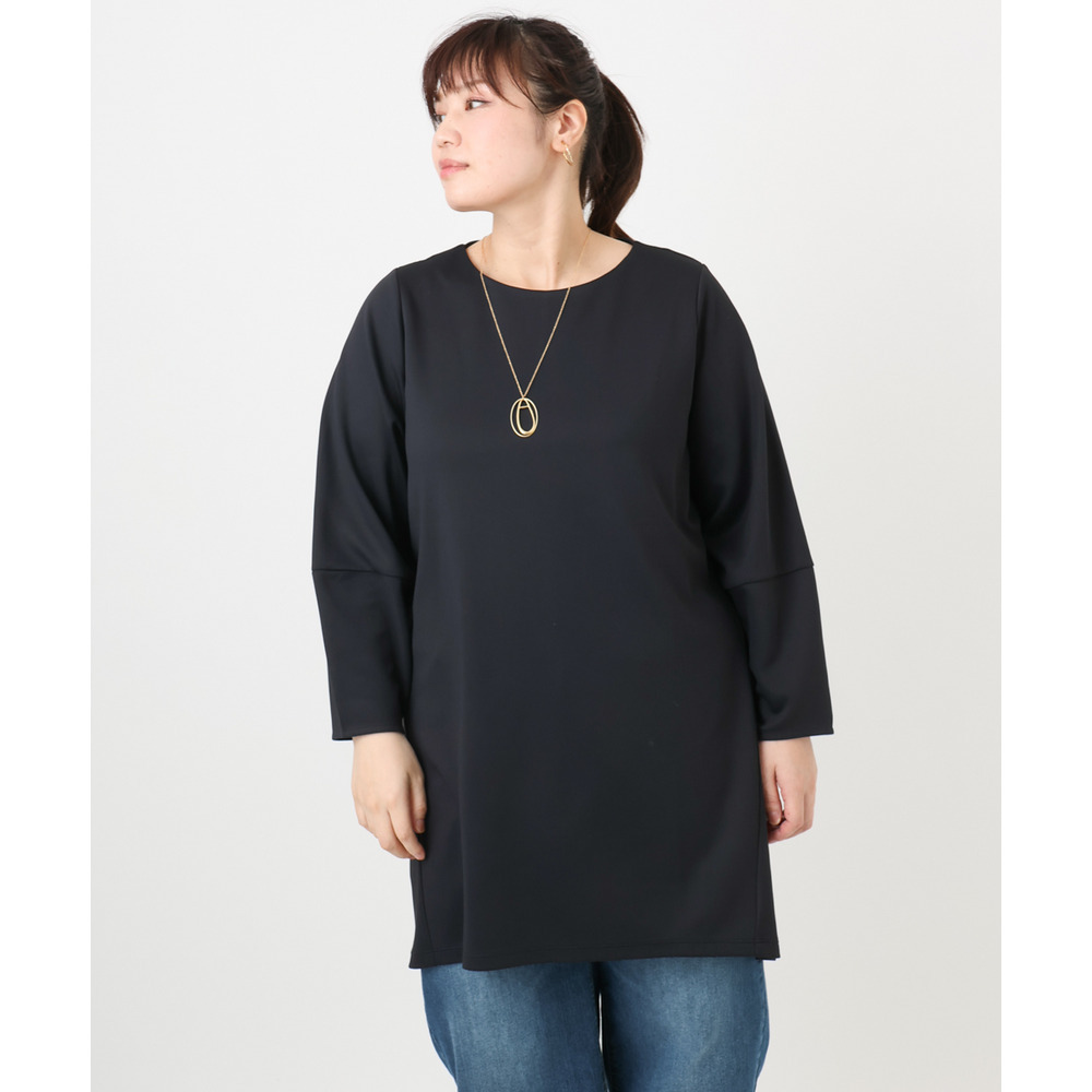 25年冬新作【大きいサイズ】コクーンスリーブバックフレアトップス1