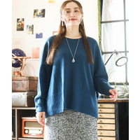 25年冬新作【大きいサイズ】リブボクシーニット