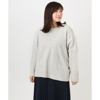 25年冬新作【大きいサイズ】リブボクシーニット