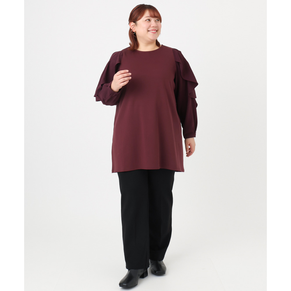 25年冬新作【大きいサイズ】ラッフルスリーブチュニック16