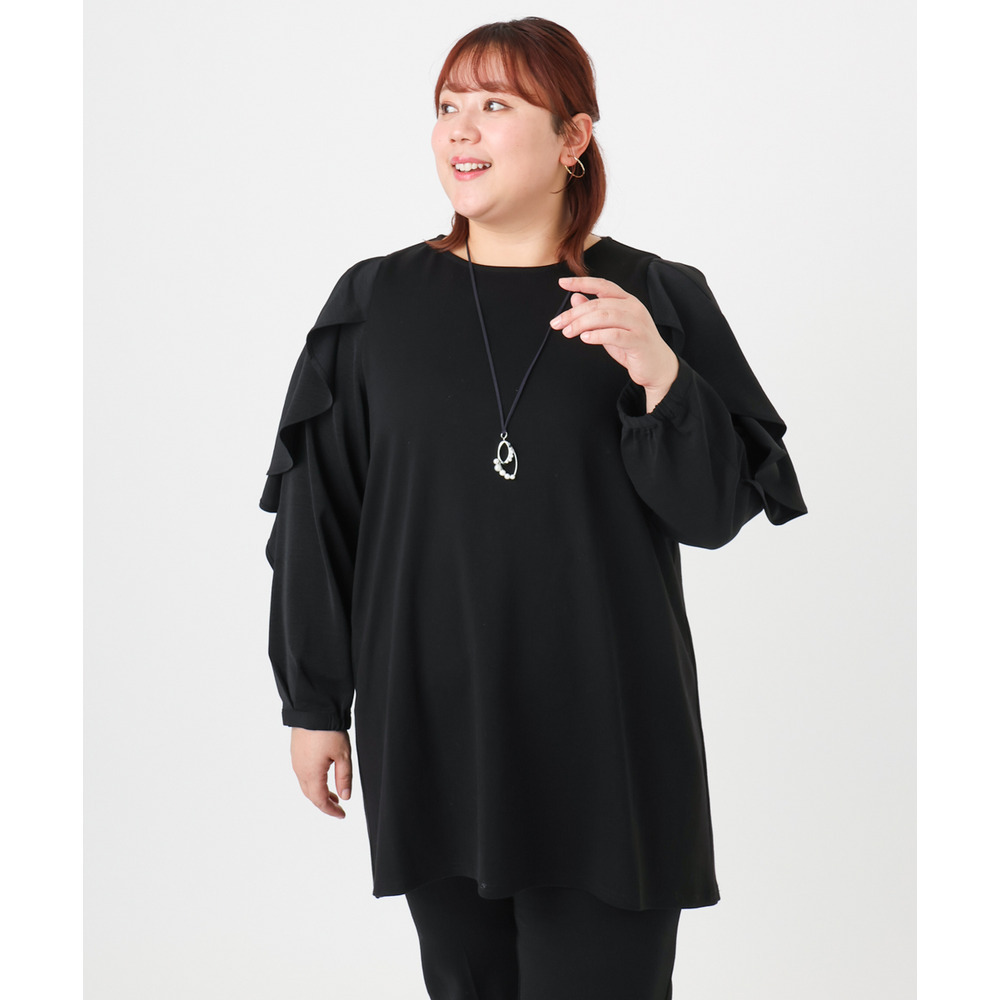 25年冬新作【大きいサイズ】ラッフルスリーブチュニック18