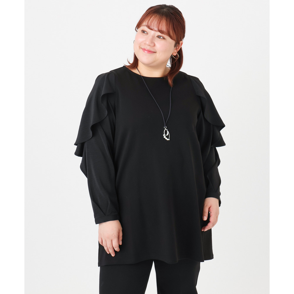 25年冬新作【大きいサイズ】ラッフルスリーブチュニック19