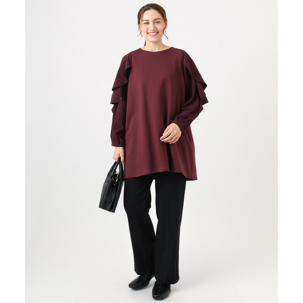 25年冬新作【大きいサイズ】ラッフルスリーブチュニック3