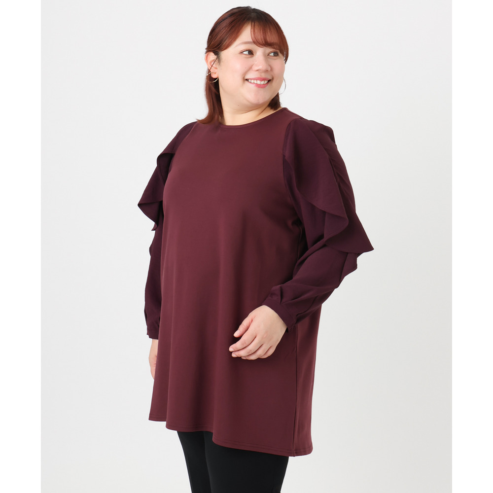 25年冬新作【大きいサイズ】ラッフルスリーブチュニック5