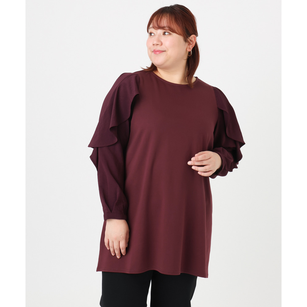 25年冬新作【大きいサイズ】ラッフルスリーブチュニック6