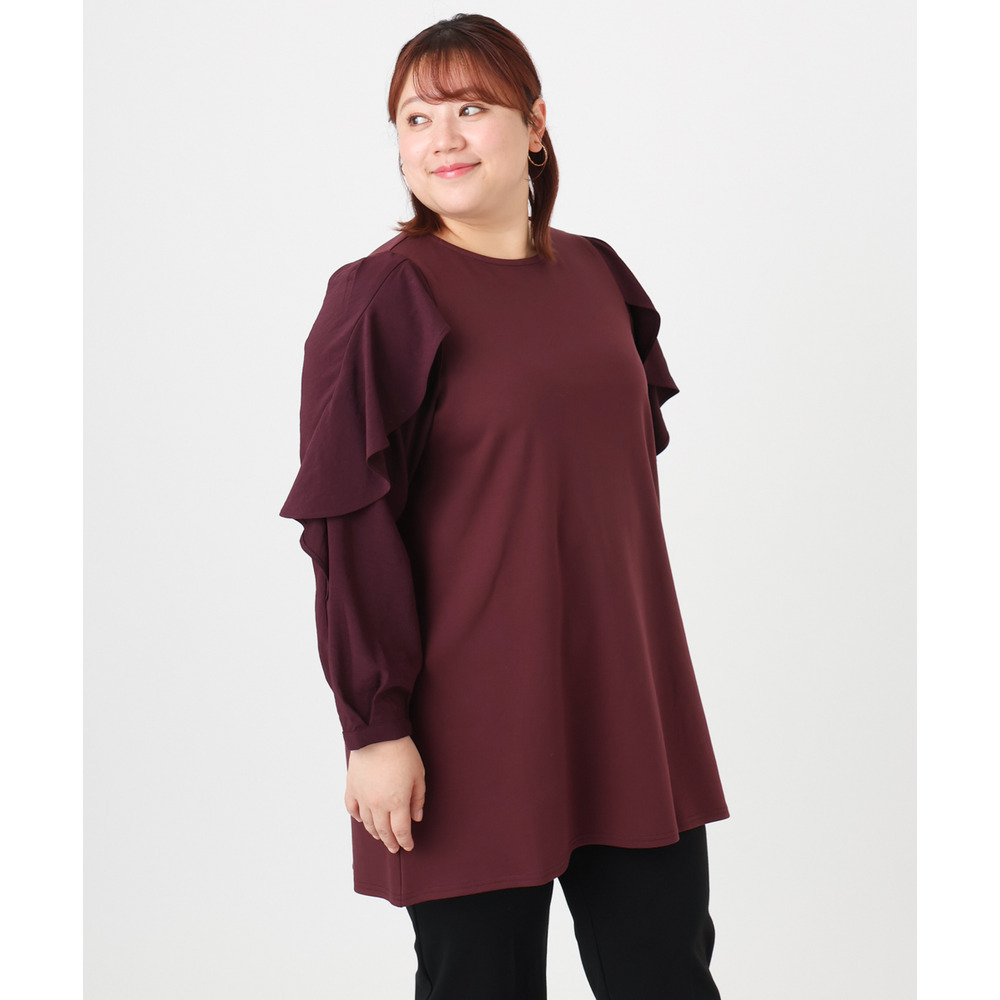 25年冬新作【大きいサイズ】ラッフルスリーブチュニック7